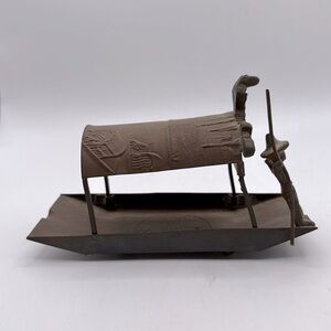Vintage Metal Xochimilco Trajinera Boat Art Decor Collectible